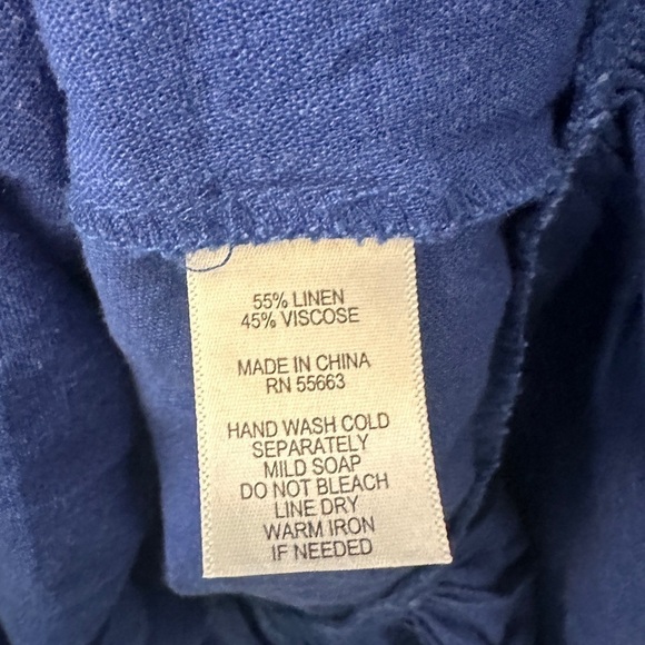 Cynthia Rowley Blue Linen Blend Ruffle Details Tier Maxi Dress~ L - Picture 11 of 14